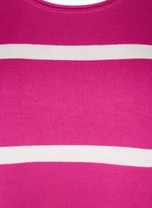 Zizzi Chemisier tricot en viscose avec des rayures, Fuchsia Red Comb, Packshot image number 2