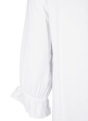 Zizzi Chemise longue en viscose avec détail en dentelle, Bright White, Packshot image number 3