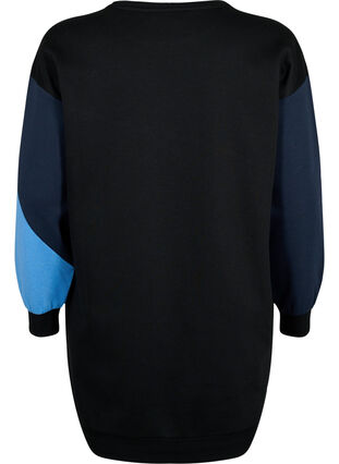 Zizzi Long sweat-shirt avec colorblock, Night S. Color Block, Packshot image number 1