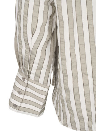 Zizzi Chemise ample à rayures, Sand w. Black Stripe, Packshot image number 3