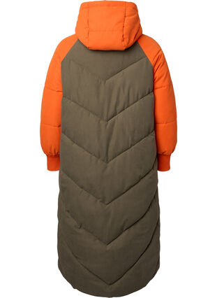 Zizzi Veste d'hiver longue à capuche avec blocs de couleurs, Bungee Cord Comb, Packshot image number 1