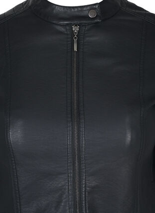 Zizzi Veste en simili-cuir avec poches, Black, Packshot image number 2