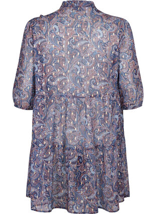 Zizzi Tunique à imprimé paisley et lurex, Blue Paisley AOP, Packshot image number 1