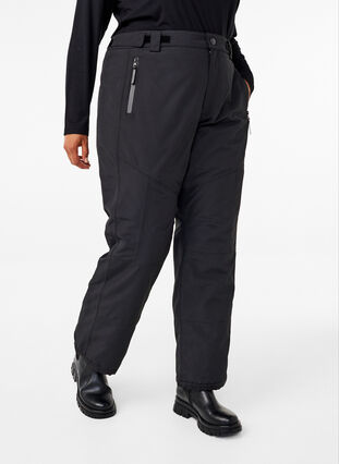 Zizzi Pantalon de ski avec poches et taille ajustable, Black, Model image number 2