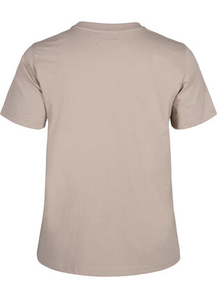 Zizzi T-shirt basique en coton à col rond, Silver Mink, Packshot image number 1