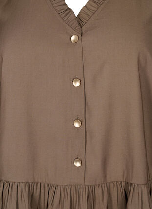 Zizzi Blouse en viscose avec boutons et manches 3/4, Morel, Packshot image number 2