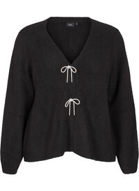 Cardigan tricoté avec un nœud en argent