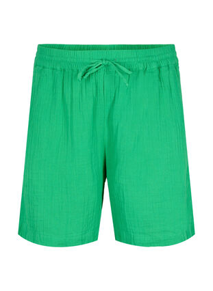 Zizzi Short en mousseline de coton avec poches, Jolly Green, Packshot image number 0