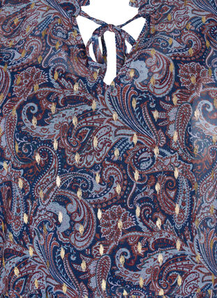 Zizzi Tunique à imprimé paisley et lurex, Blue Paisley AOP, Packshot image number 2