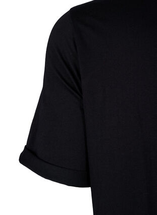 Zizzi Robe t-shirt en coton, Black, Packshot image number 3