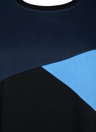 Zizzi Long sweat-shirt avec colorblock, Night S. Color Block, Packshot image number 2