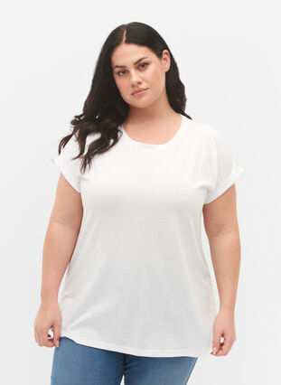 Zizzi 2 packs de t-shirts à manches courtes, Bright White / Black, Model image number 0