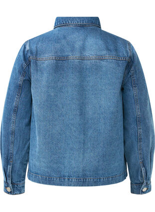 Zizzi Veste chemise en jean avec poches, Blue Denim, Packshot image number 1