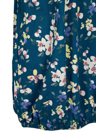 Zizzi Robe en coton imprimé à manches courtes, Legion Blue, Packshot image number 3