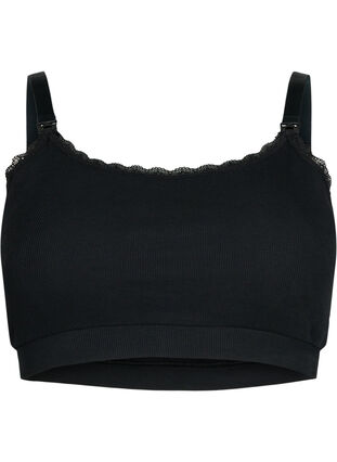 Zizzi Soutien-gorge d'allaitement en qualité côtelée, Black, Packshot image number 0