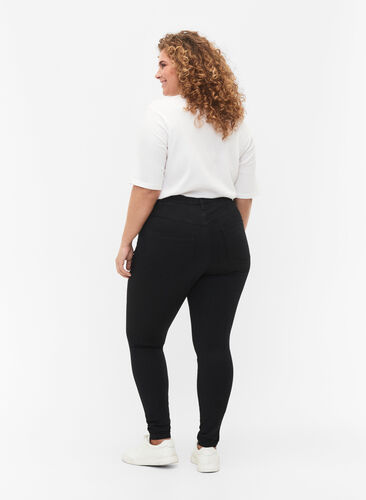 Zizzi Jean Amy super slim à taille haute, Black, Model image number 1