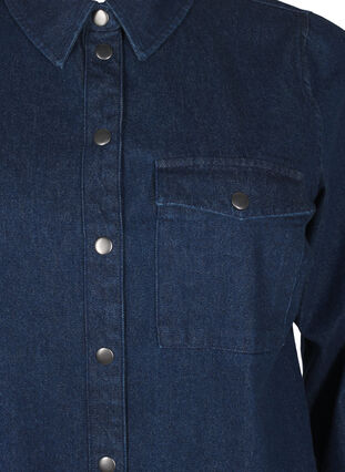 Zizzi Veste en jean avec poche de poitrine, Unwashed Denim, Packshot image number 2