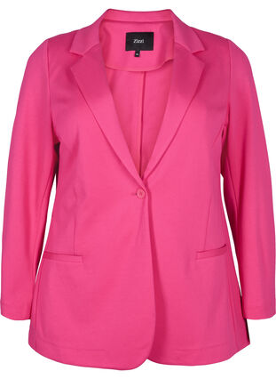 Zizzi Blazer simple avec fermeture à boutons, Raspberry Sorbet, Packshot image number 0