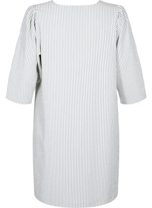 Zizzi Robe rayée à manches 3/4, Blue Stripe, Packshot image number 1