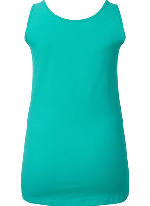 Zizzi Top basique de couleur unie en coton, Aqua Green, Packshot image number 1