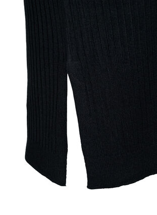 Zizzi Robe en tricot overzise avec fente, Black, Packshot image number 3