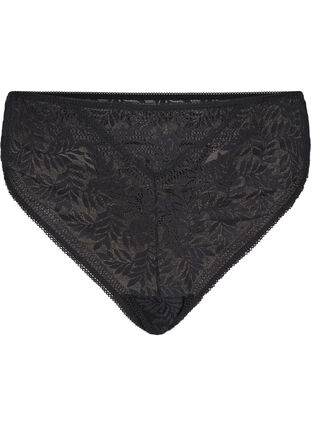 Zizzi String en dentelle à taille régulière, Black, Packshot image number 0