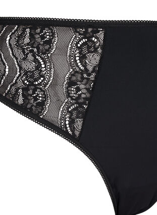 Zizzi Culotte brésilienne en dentelle microfibre, Black, Packshot image number 2