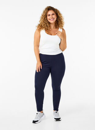 Zizzi Leggings en coton avec doublure, Night Sky, Model image number 0