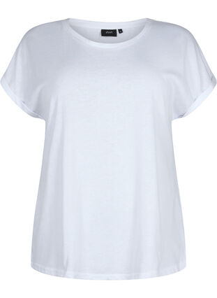 Zizzi 2 packs de t-shirts à manches courtes, Bright White / Black, Packshot image number 2