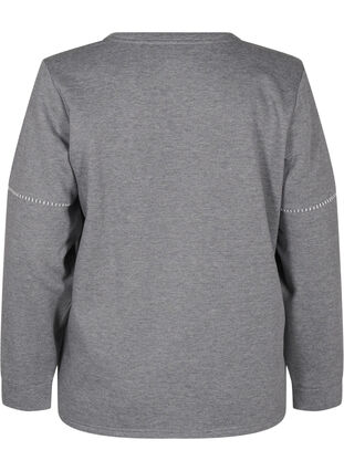 Zizzi Sweat-shirt avec coutures contrastées, Medium Grey Mél, Packshot image number 1