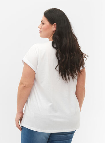 Zizzi 2 packs de t-shirts à manches courtes, Bright White / Black, Model image number 1