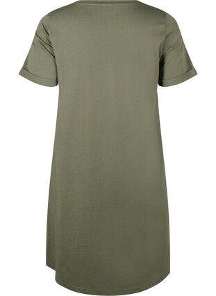 Zizzi Robe t-shirt en coton, Thyme, Packshot image number 1