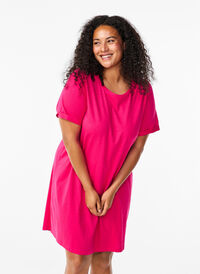 Robe t-shirt en coton, Bright Rose, Model