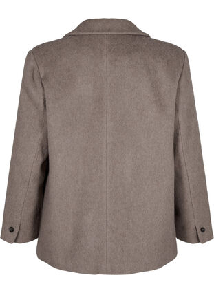 Zizzi Blazer en laine à texture brossée, Desert Taupe Mel., Packshot image number 1