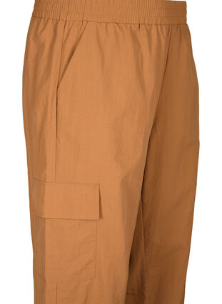 Zizzi Pantalons cargo avec cordon élastique ajustable, Sand, Packshot image number 2