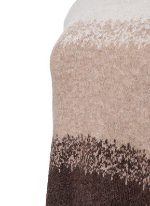 Zizzi  Blouse tricotée avec de larges rayures, Pumice Stone Comb, Packshot image number 2