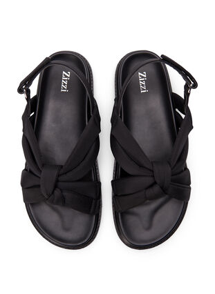 Zizzi Sandale pied large avec nœuds décoratifs, Black, Packshot image number 2