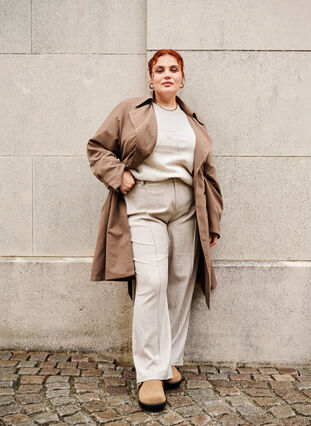 Zizzi Trench-coat avec ceinture et fente, Chocolate Chip, Image image number 0