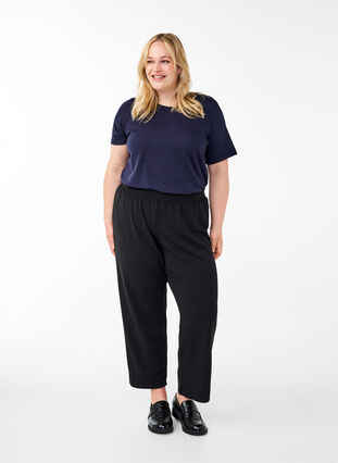 Zizzi FLASH - Pantalon à coupe droite, Black, Model image number 0