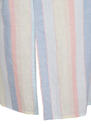 Zizzi Chemisier long en mélange de coton avec du lin, Multi Color Stripe, Packshot image number 3