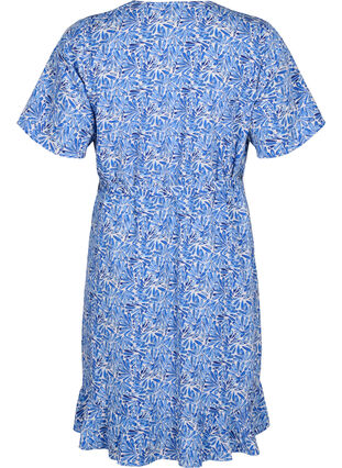 Zizzi FLASH - Robe portefeuille à manches courtes, White Blue AOP, Packshot image number 1