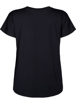 Zizzi T-shirt de sport ample avec col en V, Black, Packshot image number 1