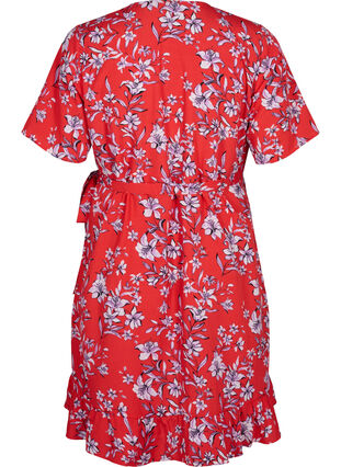 Zizzi FLASH - Robe portefeuille à manches courtes, Poinsettia Flower, Packshot image number 1