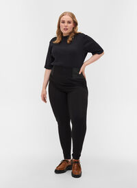 Legging avec large élastique à la taille, Black, Model