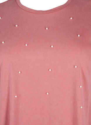 Zizzi T-shirt avec perles, Heather Rose Washed, Packshot image number 2