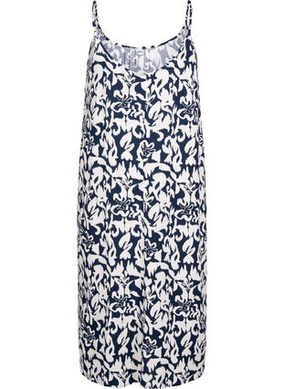 Zizzi Robe à bretelles en viscose avec imprimé, Navy Bl. Ethnic AOP, Packshot image number 1