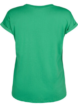 Zizzi T-shirt à manches courtes en mélange de coton, Kelly Green, Packshot image number 1