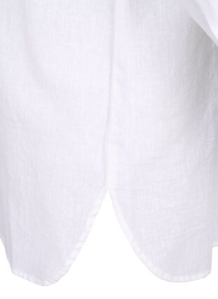 Zizzi Chemise longue en lin et en coton, Bright White, Packshot image number 3