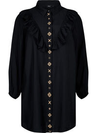 Robe chemise avec volants et broderie