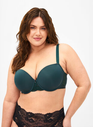 Zizzi Soutien-gorge moulé avec résille, Scarab, Model image number 0